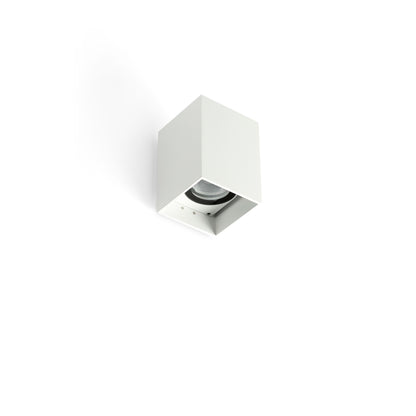 Aplique pared KOV cuadrado blanco 1L LED 3000K FARO 71792-132, luminaria exterior IP65 en aluminio para jardín y fachada