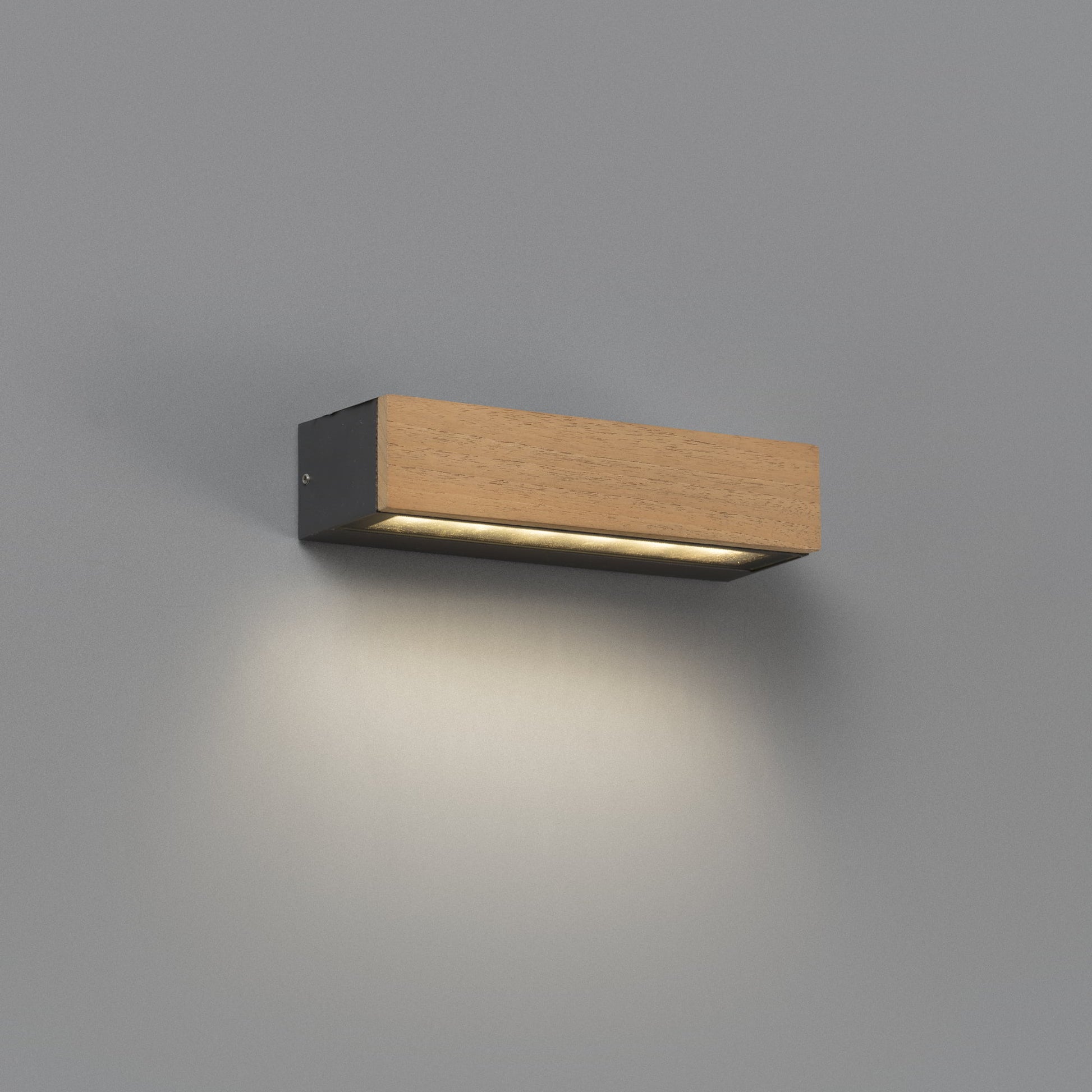 Aplique de pared LED LAKO en madera FARO 71898, iluminación exterior IP65 diseño teka para jardín y terraza, Colección 7192