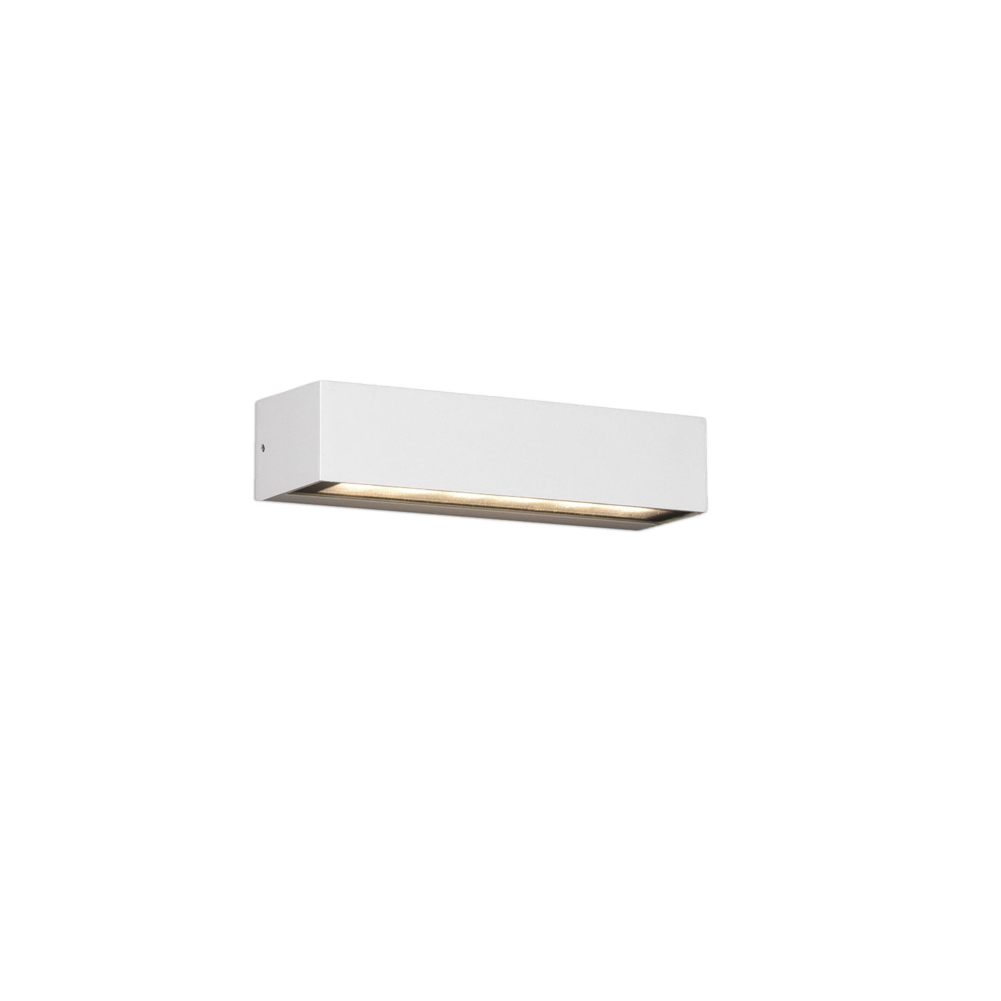 Aplique de pared LED DORO 220 blanco FARO 71900-110, luminaria exterior IP65 para jardín en aluminio y cristal, iluminación cálida 3000K