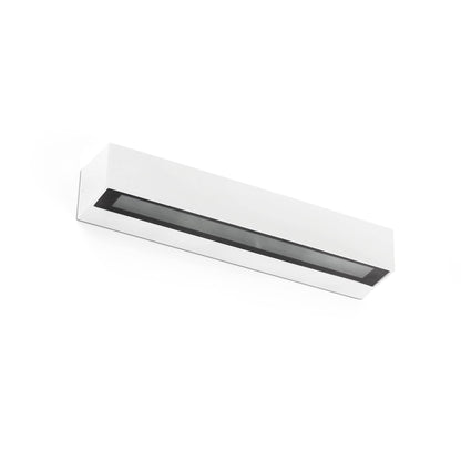 Aplique de pared LED DORO 380 en blanco de FARO modelo 71903, luminaria exterior de aluminio y cristal IP65 para hogar y jardín