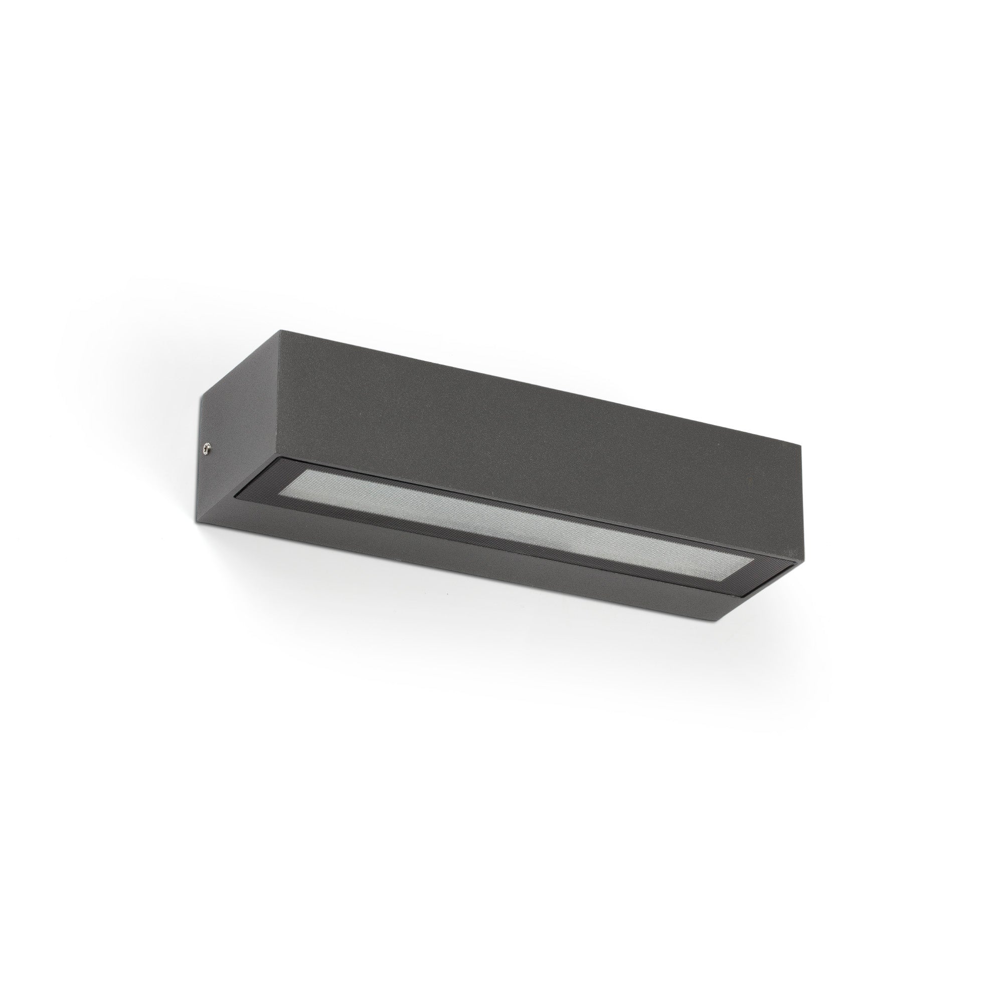 Aplique de pared LED LAKO gris oscuro FARO 71910, luminaria exterior IP65 en aluminio y cristal para iluminación de jardín superficial