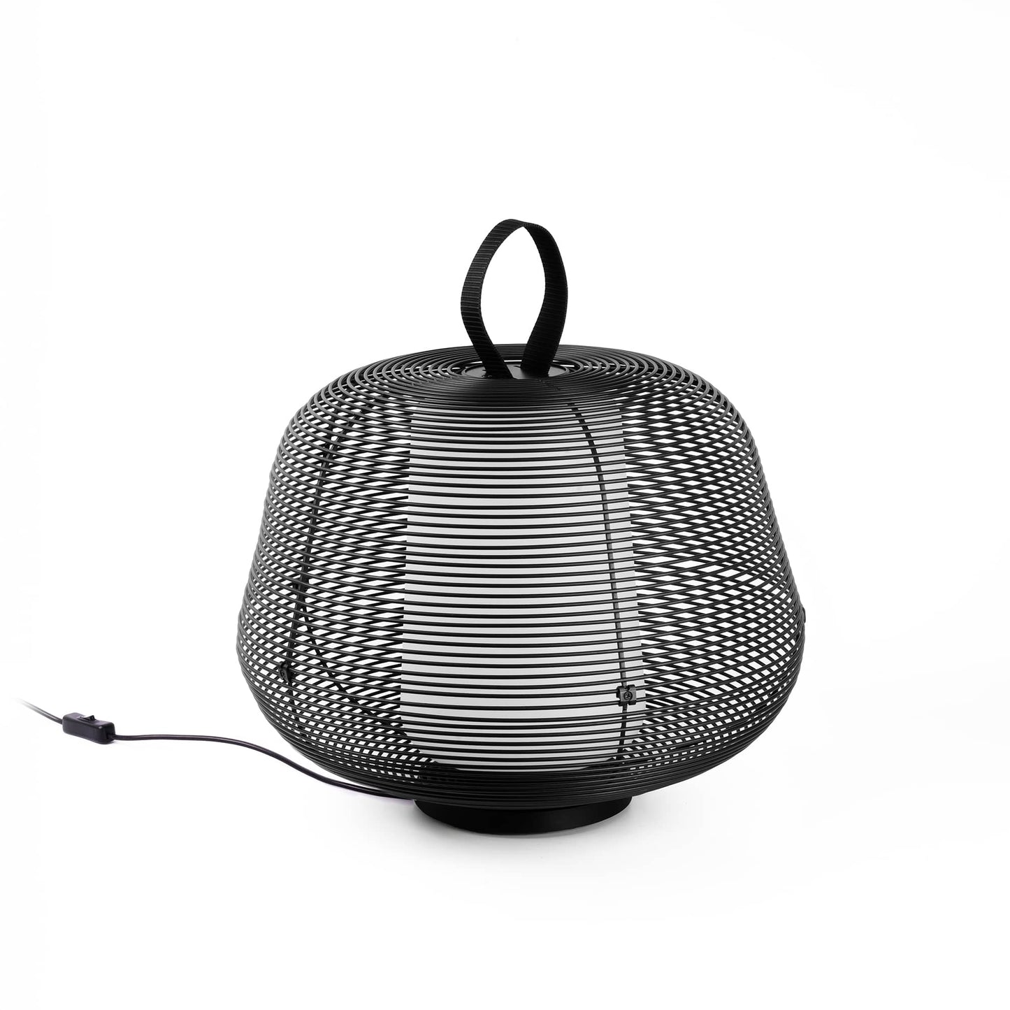 Lámpara portátil NARA negra de FARO, modelo 72102-156, luminaria exterior de acero IP65 para jardín y terraza