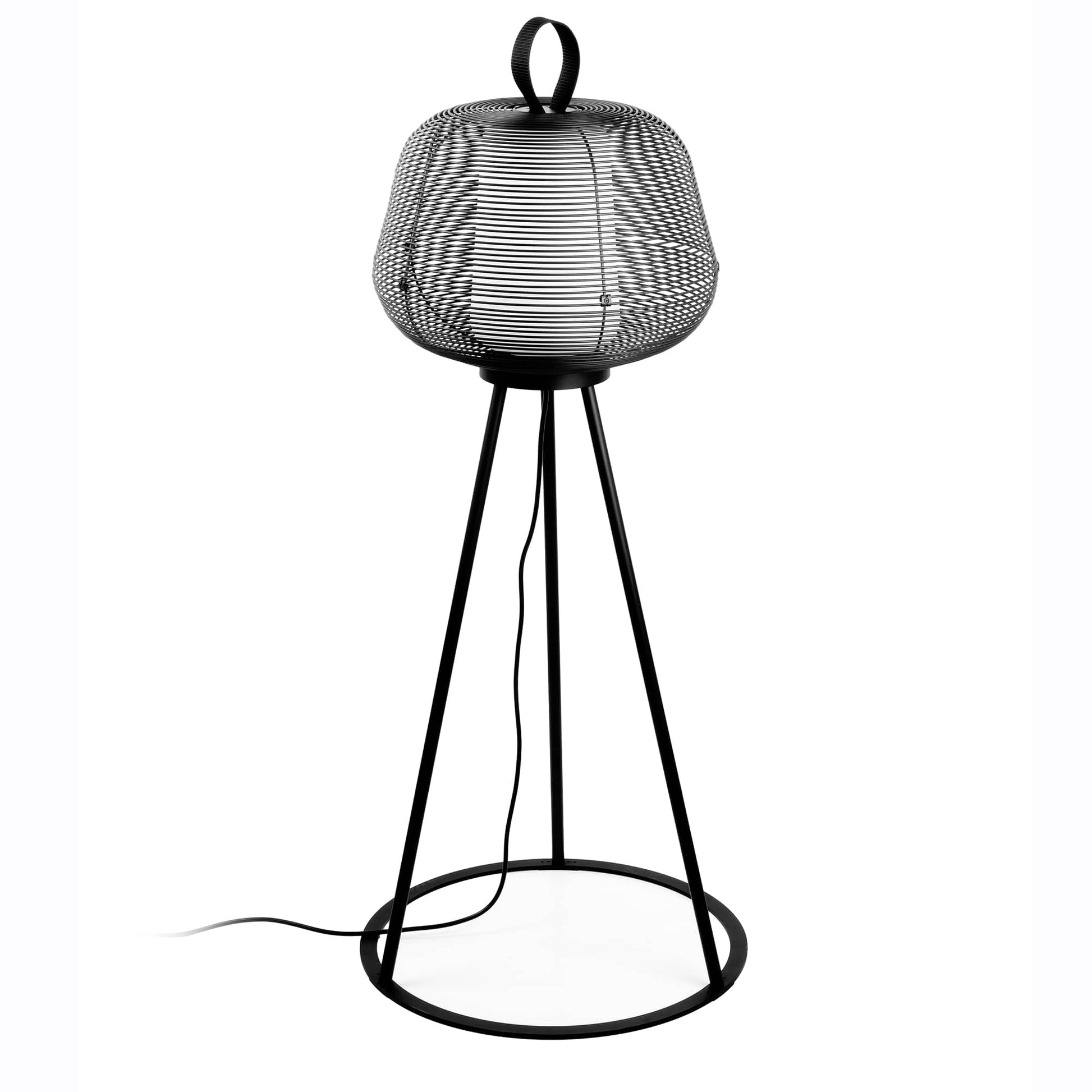 Lámpara de pie NARA negra FARO 72103-156, luminaria exterior de acero IP65 para iluminación de jardín, diseño moderno superficie