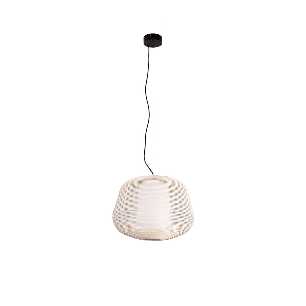 Lámpara colgante NARA beige FARO 72104-155, diseño exterior IP65 en acero para iluminación outdoor en jardín y terraza