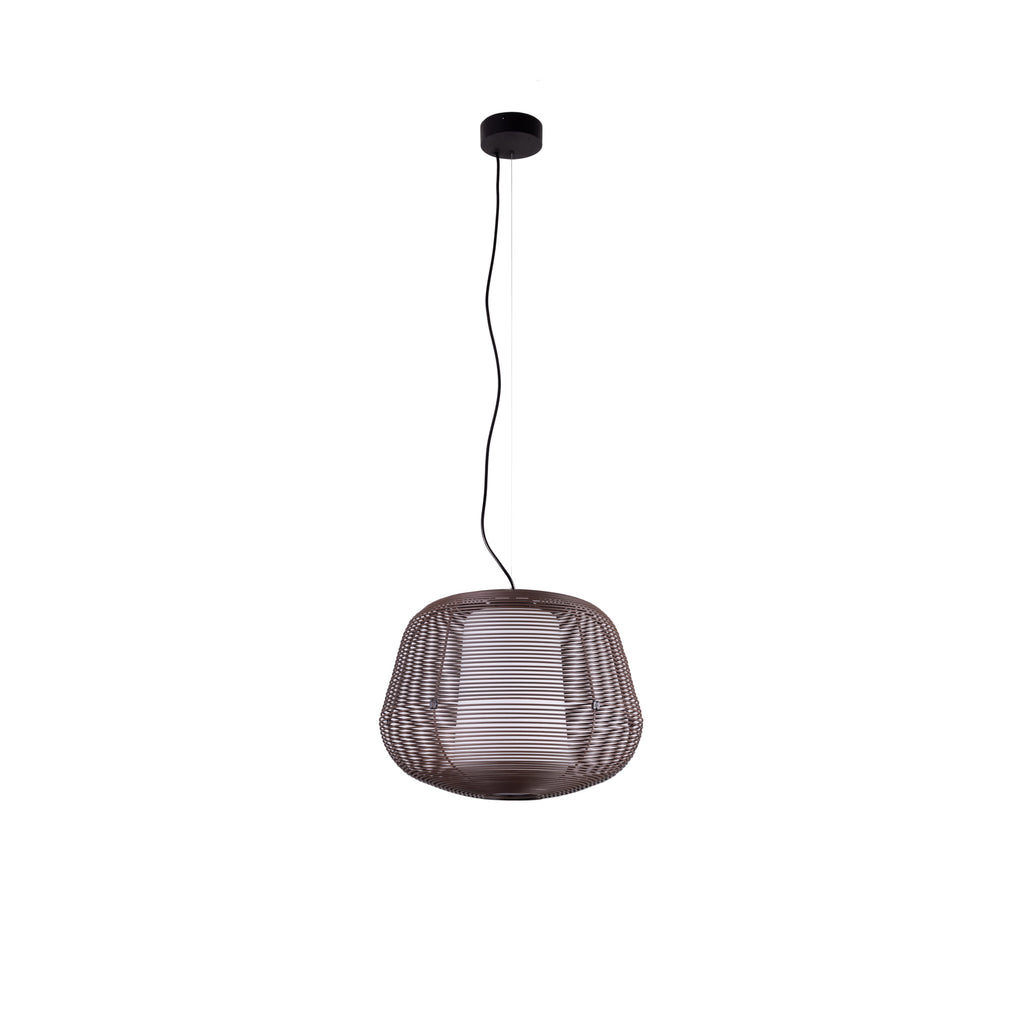Lámpara colgante NARA marrón óxido faro exterior IP65 acero serie 2292 para jardín y terraza, modelo FARO 72104-157