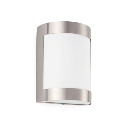 Lámpara de pared CELA 1 níquel mate FARO 72280, faro exterior de acero inoxidable IP54 para jardín y terraza, iluminación exterior superficie