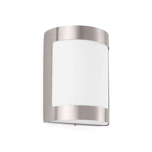 Lámpara de pared CELA 1 níquel mate FARO 72280, faro exterior de acero inoxidable IP54 para jardín y terraza, iluminación exterior superficie