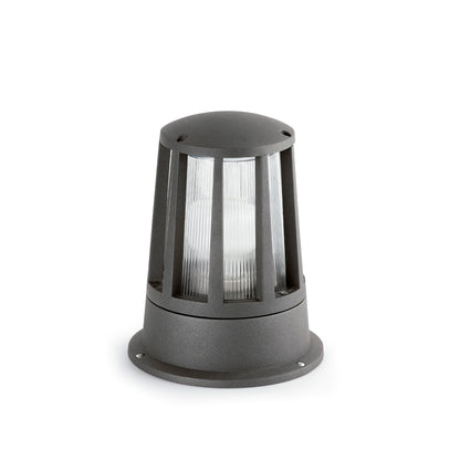 Baliza exterior SURAT gris oscuro, faro de jardín IP54 en aluminio y cristal para terraza, modelo 72310.