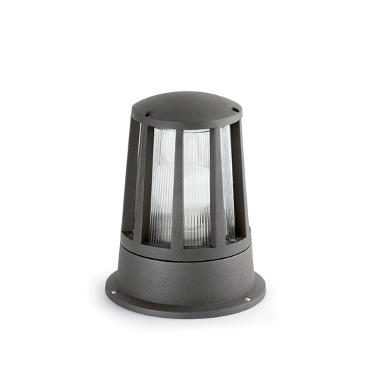 Baliza exterior SURAT gris oscuro, faro de jardín IP54 en aluminio y cristal para terraza, modelo 72310.