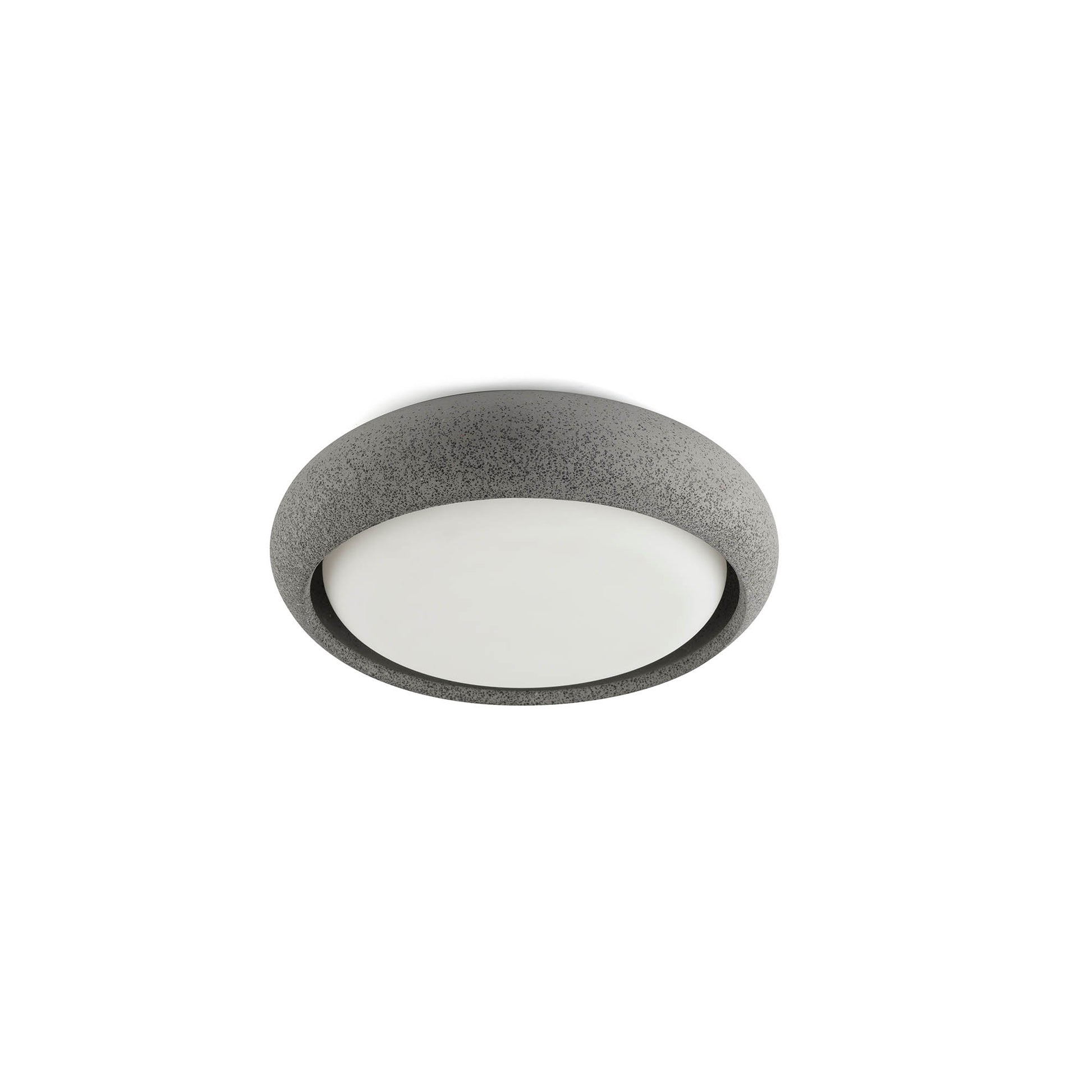Plafon ANGA 240 Gris Oscuro FARO 72353, luminaria exterior de superficie en cemento y PMMA IP44 para iluminación exterior