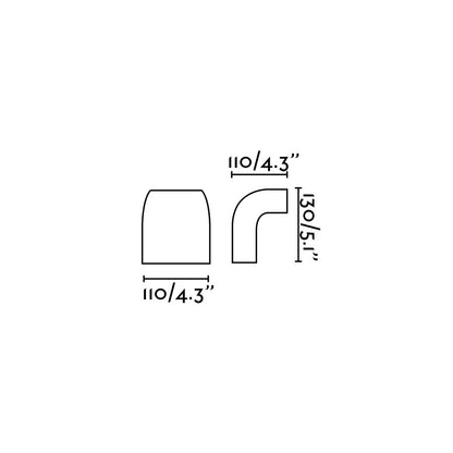 Medidas de la lámpara de pared KLAMP 1L gris oscuro FARO 74407: diagrama de dimensiones en aluminio y cristal para iluminación exterior en terraza y jardín