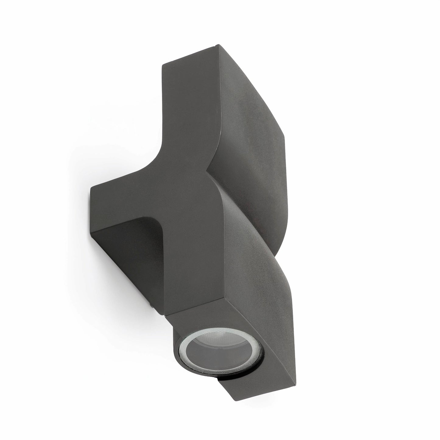 Aplique de pared exterior KLAMP 2L gris oscuro FARO 74408, iluminación exterior contemporánea en aluminio y cristal IP44