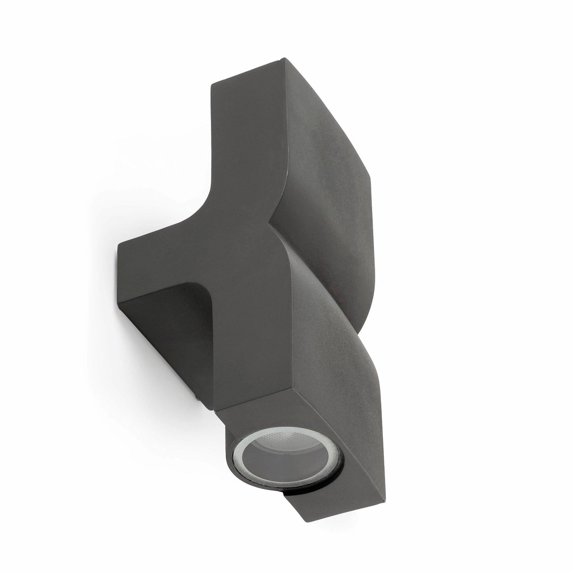 Aplique de pared exterior KLAMP 2L gris oscuro FARO 74408, iluminación exterior contemporánea en aluminio y cristal IP44