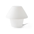 Luminaria de mesa exterior VERSUS blanca FARO 74423, diseño contemporáneo en polietileno blanco mate IP65 para iluminación terraza