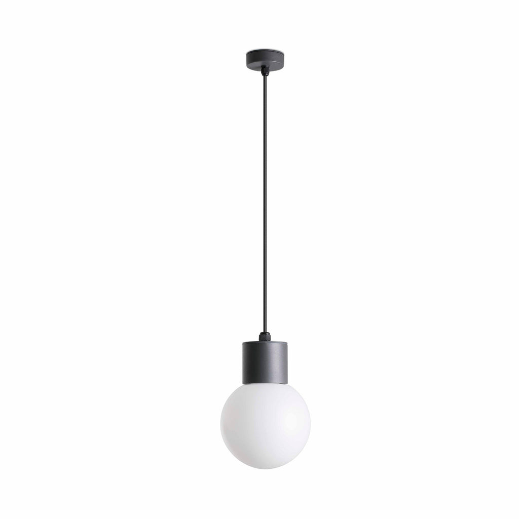 Luminaria colgante MOON gris oscuro FARO 74427C-01, diseño contemporáneo de aluminio y PMMA para exteriores IP44, iluminación LED suspensión techo jardín terraza