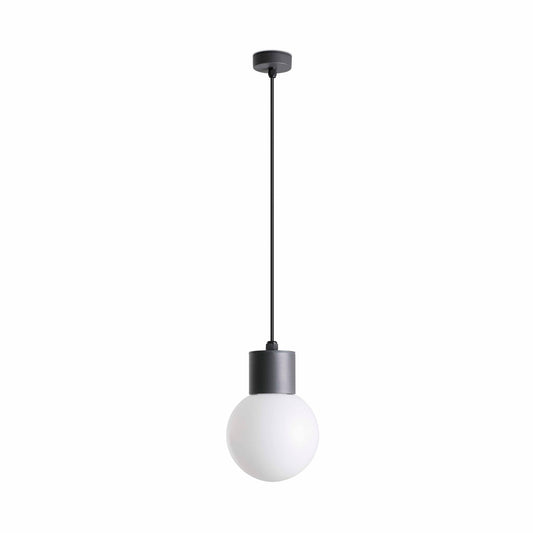 Luminaria colgante MOON gris oscuro FARO 74427C-01, diseño contemporáneo de aluminio y PMMA para exteriores IP44, iluminación LED suspensión techo jardín terraza