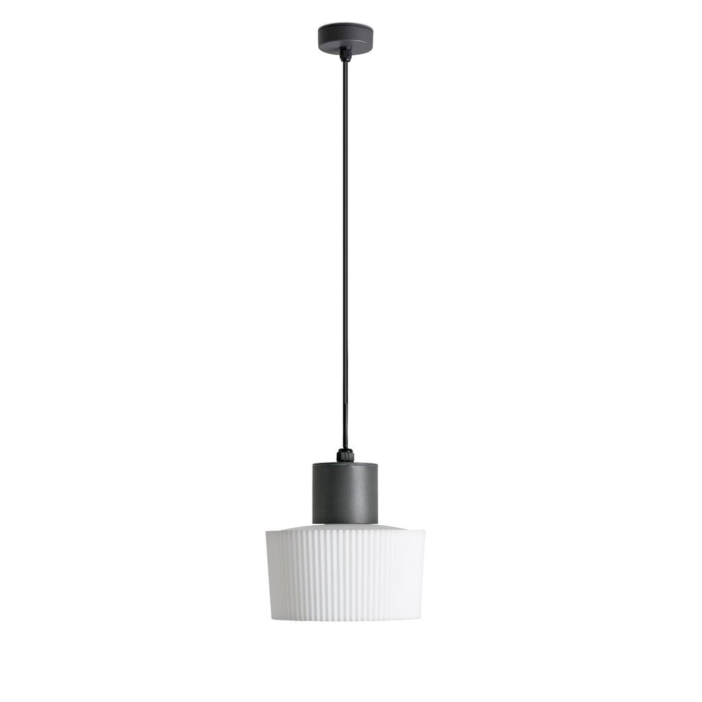 Luminaria colgante MUFFIN gris oscuro FARO 74427C-04, iluminación exterior en aluminio y PMMA IP44, suspensión techo