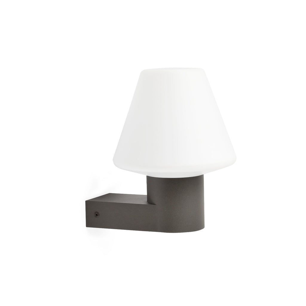 Aplique de pared exterior MISTU gris oscuro FARO 74432A-02, luminaria de jardín en aluminio IP44 serie 74401