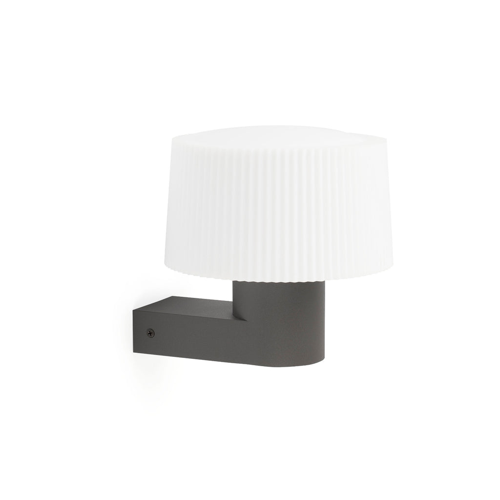 Luminaria de pared MUFFIN gris oscuro FARO 74432A-04, aplique exterior aluminio PMMA IP44 para iluminación jardín