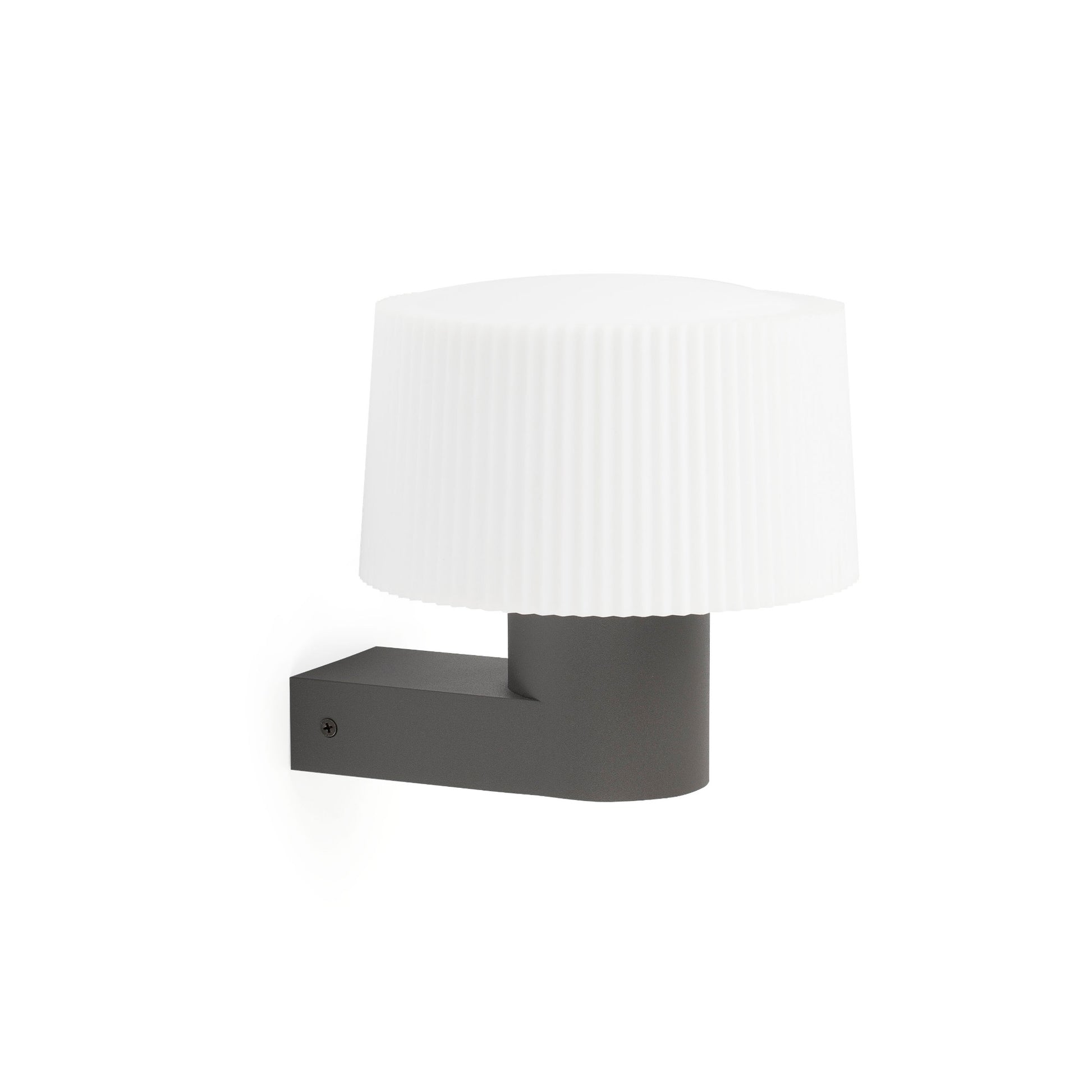 Luminaria de pared MUFFIN gris oscuro FARO 74432A-04, aplique exterior aluminio PMMA IP44 para iluminación jardín