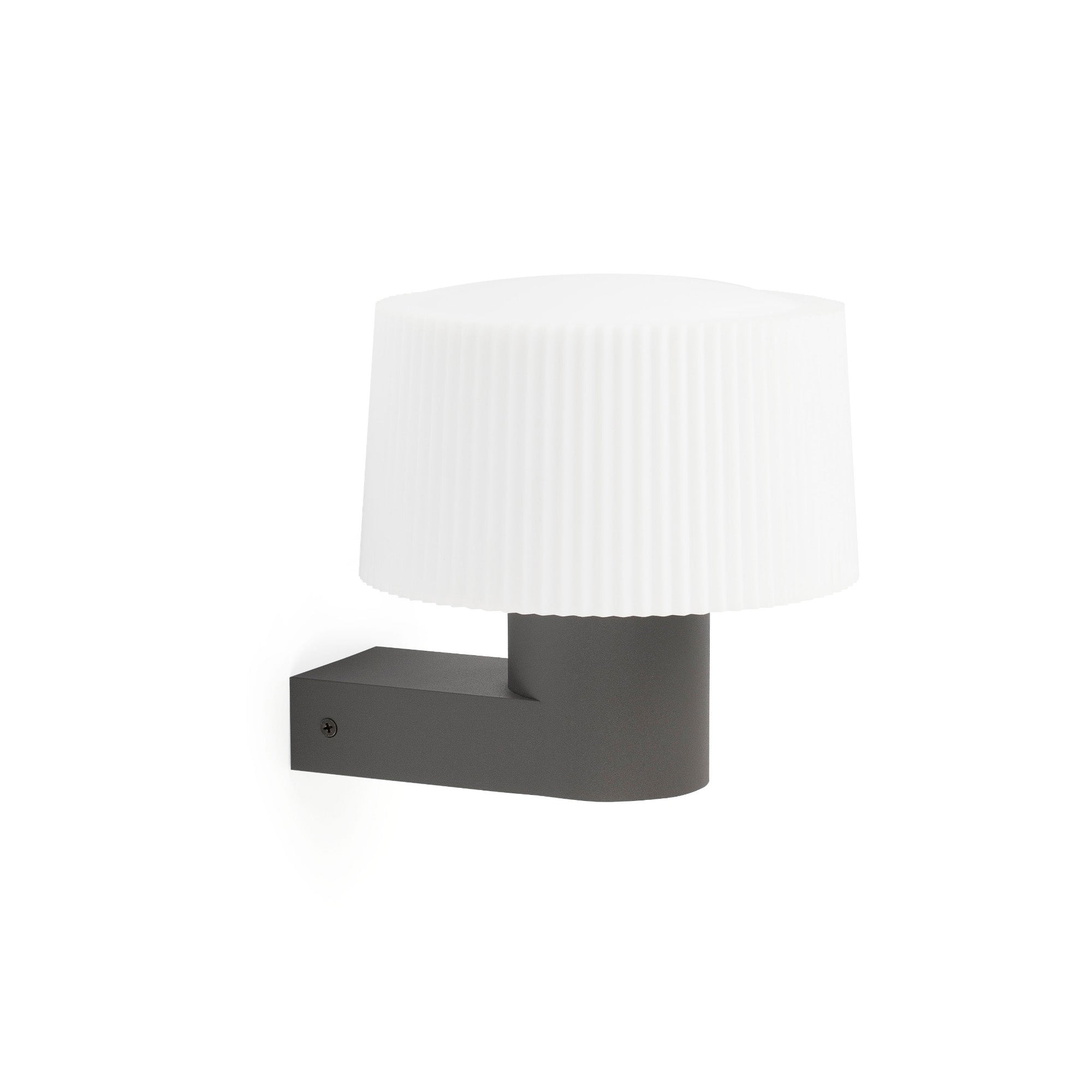 Luminaria de pared MUFFIN gris oscuro FARO 74432A-04, aplique exterior aluminio PMMA IP44 para iluminación jardín