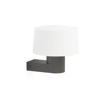Luminaria de pared MUFFIN gris oscuro FARO 74432A-04, aplique exterior aluminio PMMA IP44 para iluminación jardín