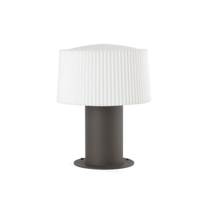 Luminaria sobremuro MUFFIN 259 en gris oscuro de FARO, modelo 74433S-04, iluminación exterior LED contemporánea en aluminio y PMMA para jardín o terraza