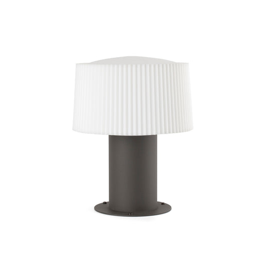 Luminaria sobremuro MUFFIN 259 en gris oscuro de FARO, modelo 74433S-04, iluminación exterior LED contemporánea en aluminio y PMMA para jardín o terraza
