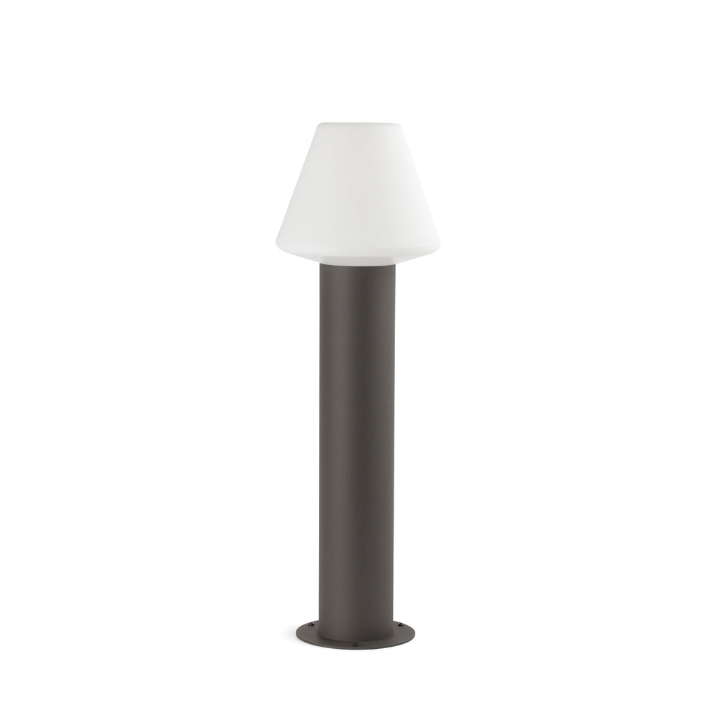 Luminaria exterior baliza MISTU 600 gris oscuro FARO 74434B-02, faro suelo para jardín en aluminio y PMMA, iluminación contemporánea IP44