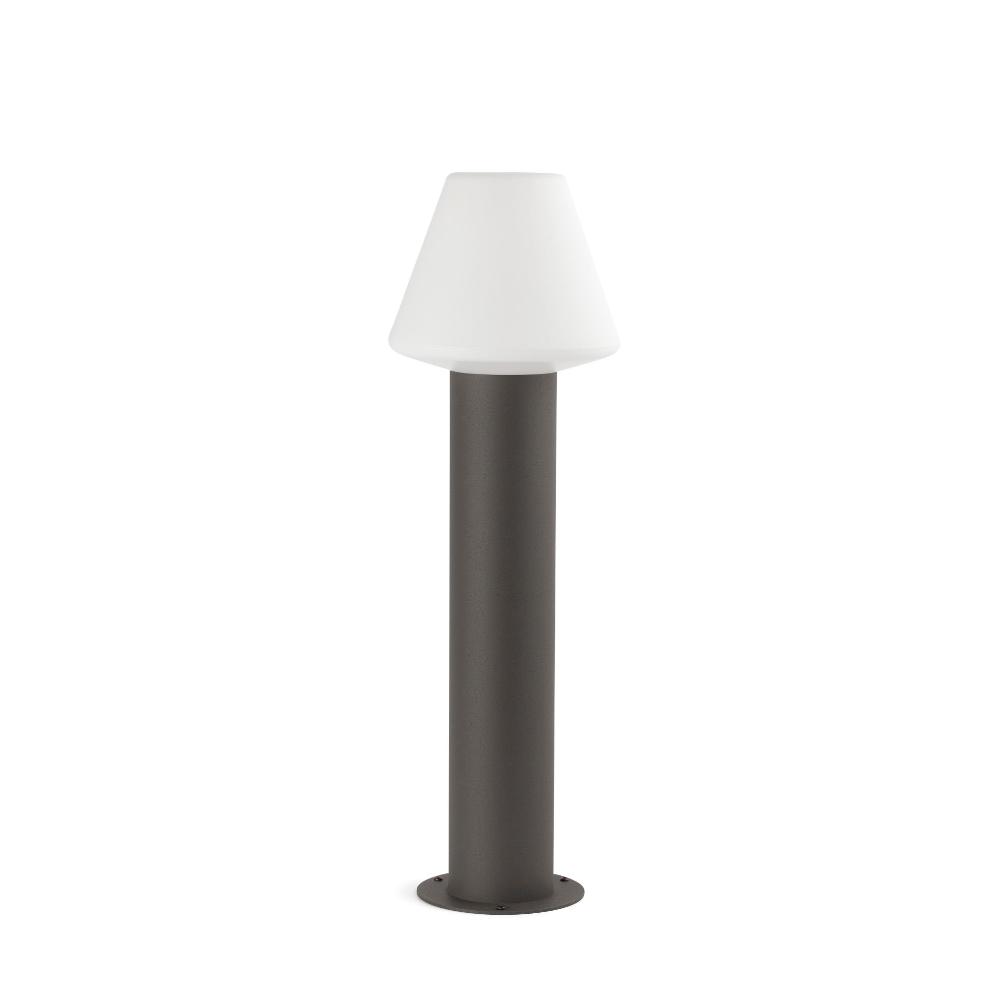 Luminaria exterior baliza MISTU 600 gris oscuro FARO 74434B-02, faro suelo para jardín en aluminio y PMMA, iluminación contemporánea IP44