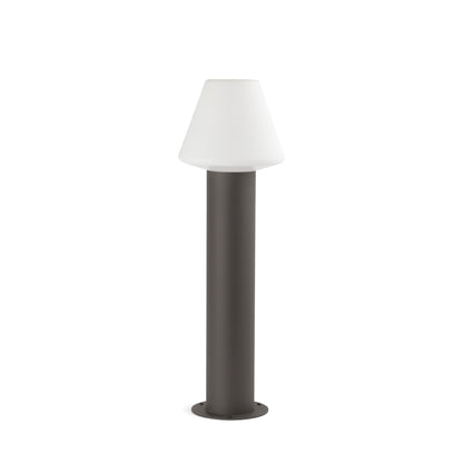 Luminaria exterior baliza MISTU 600 gris oscuro FARO 74434B-02, faro suelo para jardín en aluminio y PMMA, iluminación contemporánea IP44