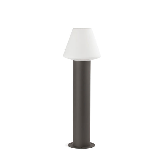 Luminaria exterior baliza MISTU 600 gris oscuro FARO 74434B-02, faro suelo para jardín en aluminio y PMMA, iluminación contemporánea IP44