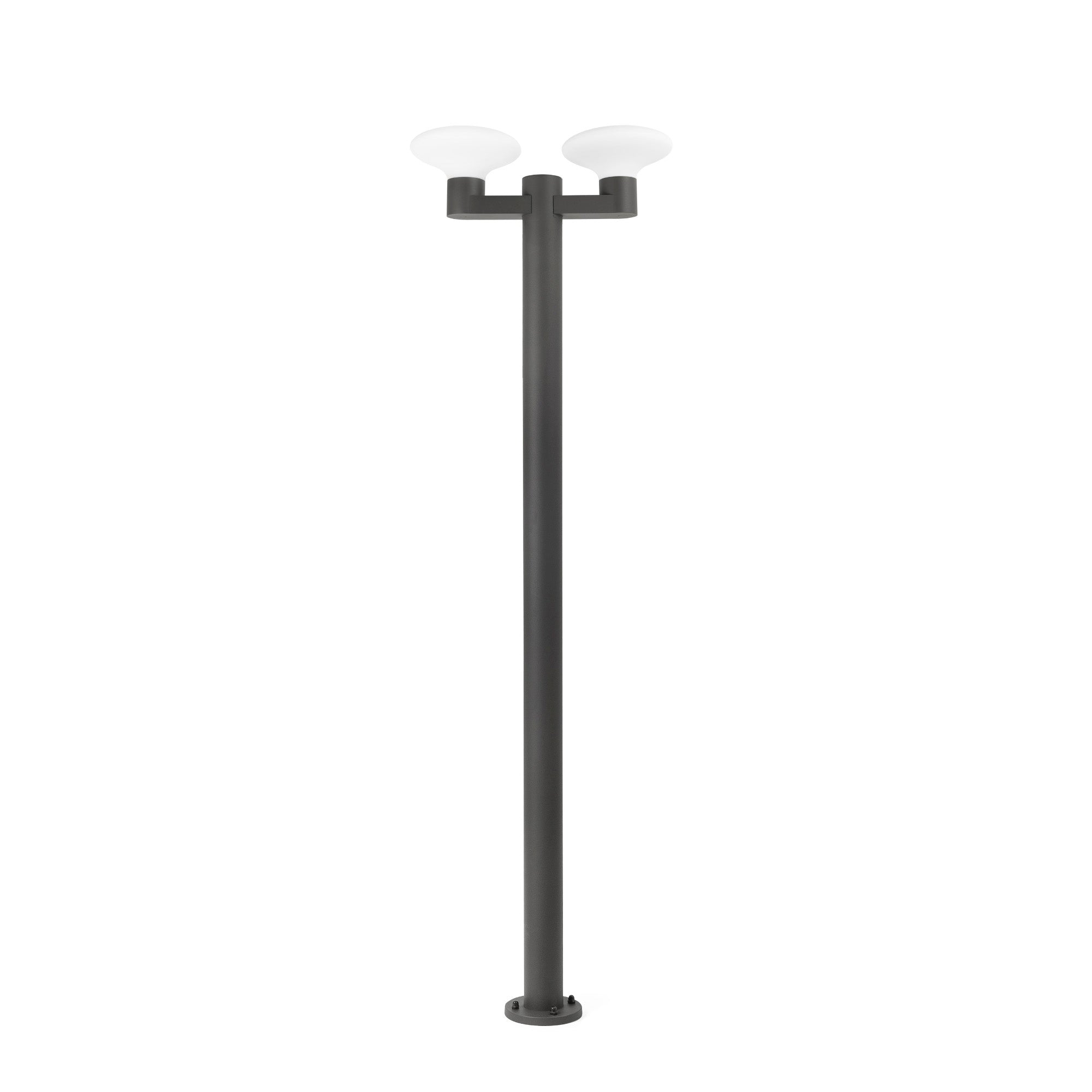 Farola exterior BLUBS 2L gris oscuro aluminio PMMA iluminación jardín IP44 luminaria superficie FARO 74435F2-03