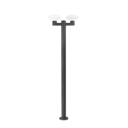 Farola exterior BLUBS 2L gris oscuro aluminio PMMA iluminación jardín IP44 luminaria superficie FARO 74435F2-03