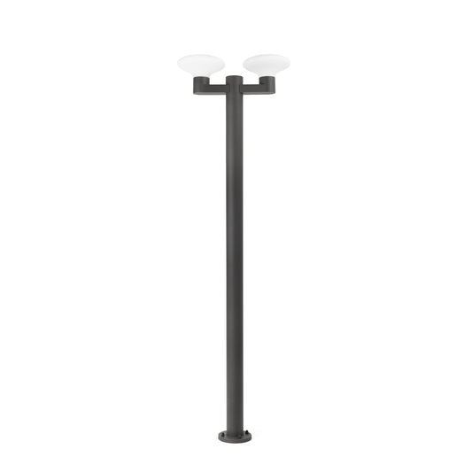 Farola exterior BLUBS 2L gris oscuro aluminio PMMA iluminación jardín IP44 luminaria superficie FARO 74435F2-03