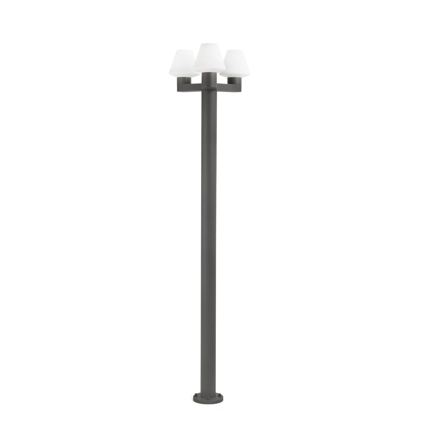 Farola MISTU 3L gris oscuro de aluminio y PMMA para iluminación exterior de jardín, luminaria superficie IP44, modelo FARO 74436F3-02