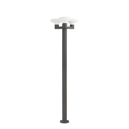 Farola exterior BLUBS 3L gris oscuro, faro de aluminio para jardín con luminaria superficie IP44 y casquillos E27 LED