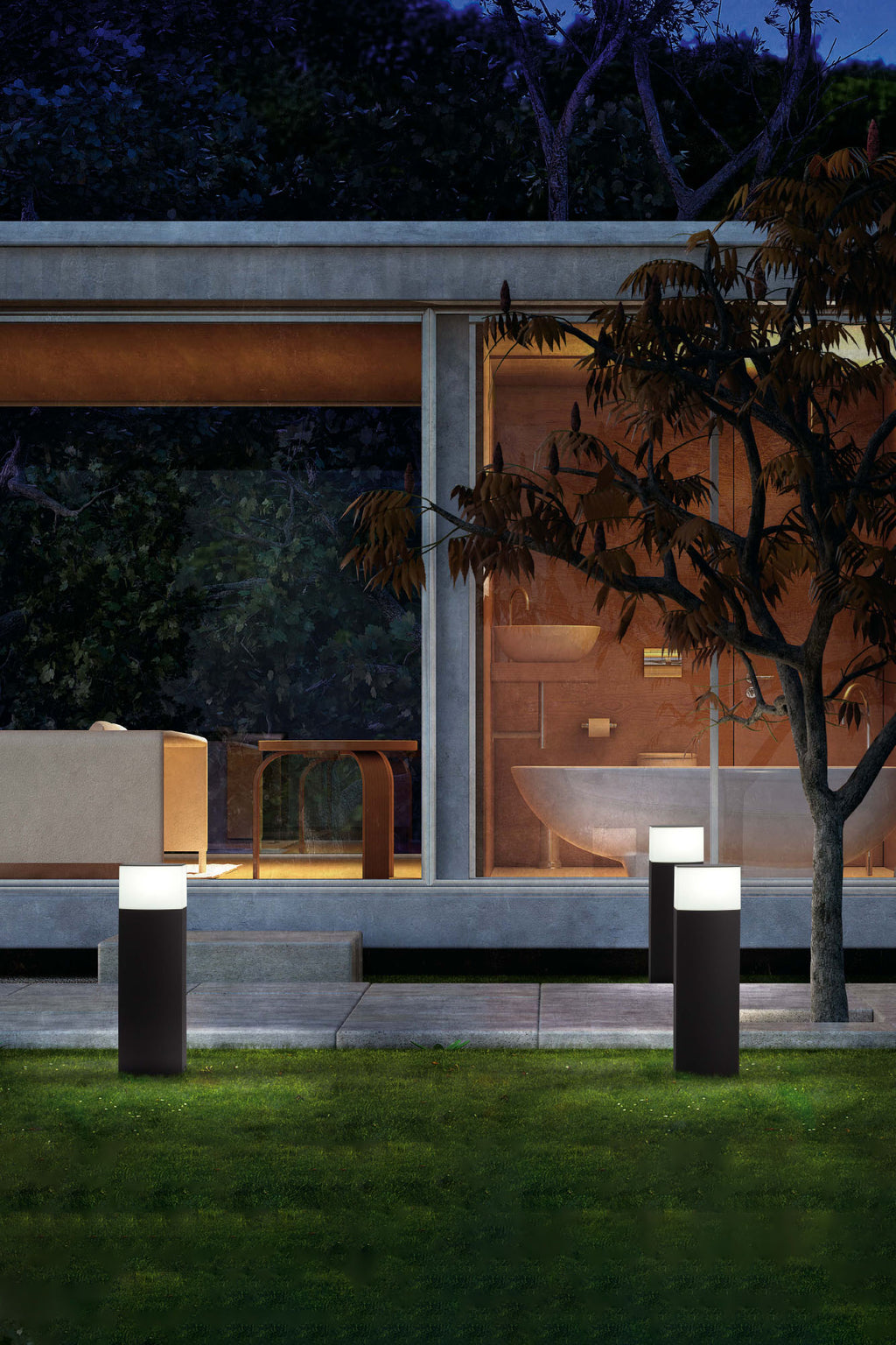 Baliza exterior DATNA 600 gris oscuro faro en jardín, iluminación resistente IP44 para terraza