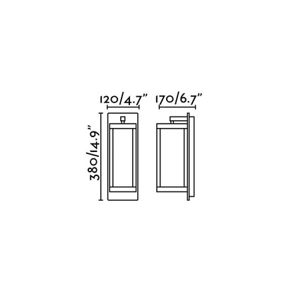 Medidas aplique pared exterior KERALA gris oscuro FARO 74453, luminaria LED SMD IP54 para jardín y entrada casa