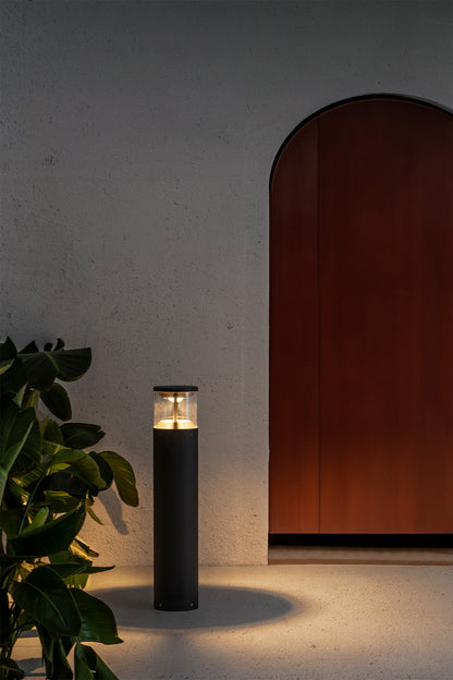 Baliza exterior RUSH 800 gris oscuro 2700K 360º en jardín, iluminación LED IP65 IK10 para parques públicos y luminarias de superficie FARO 750100