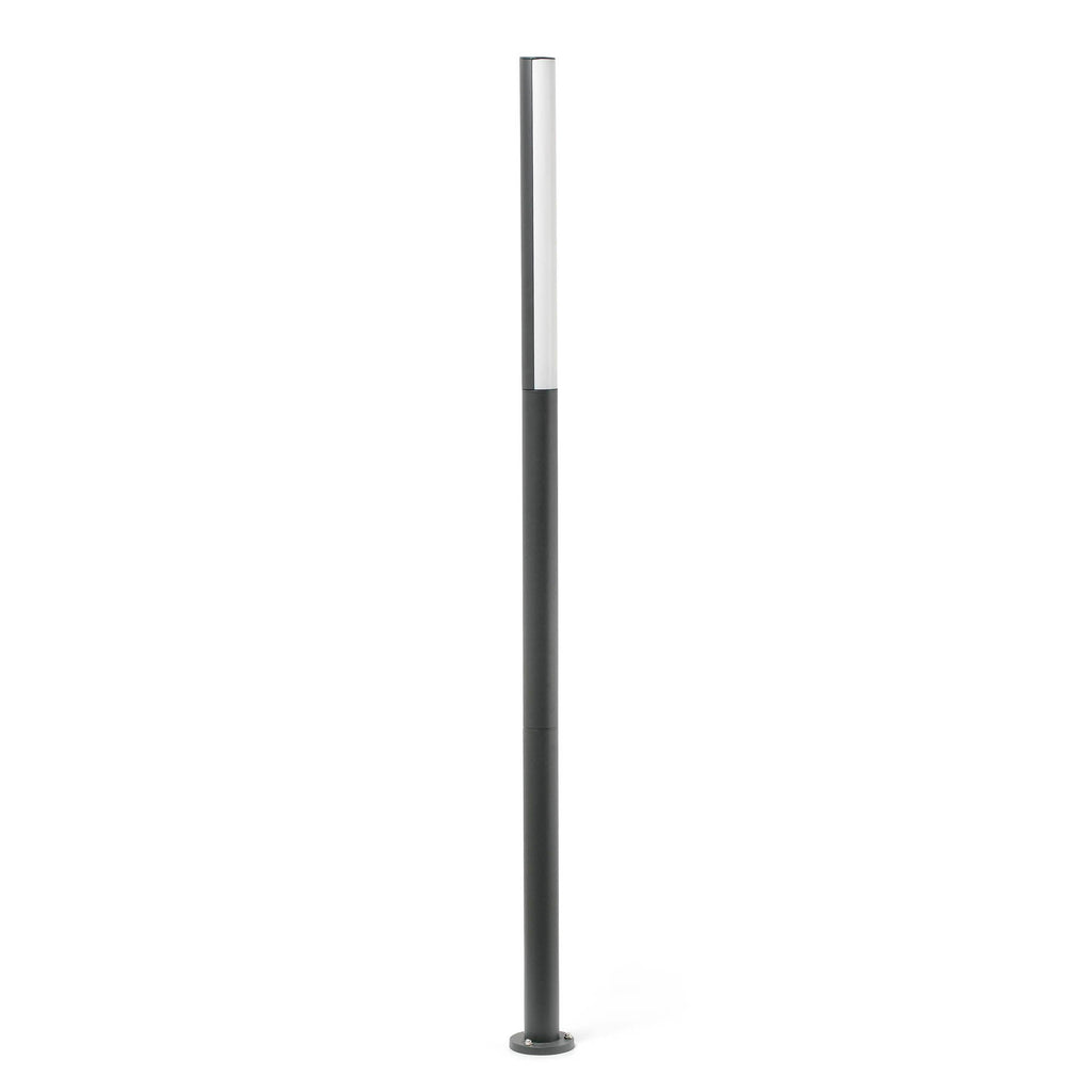 Farola LED BERET 1800 en gris oscuro, luminaria exterior de aluminio y PMMA para jardín, iluminación LED 4000K, modelo FARO 75524