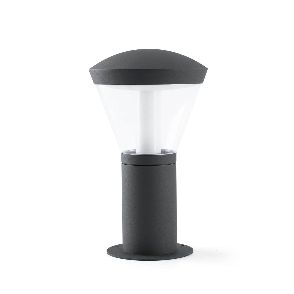 Baliza LED exterior Shelby 330 gris oscuro, faro de aluminio IP65 para jardín y terraza