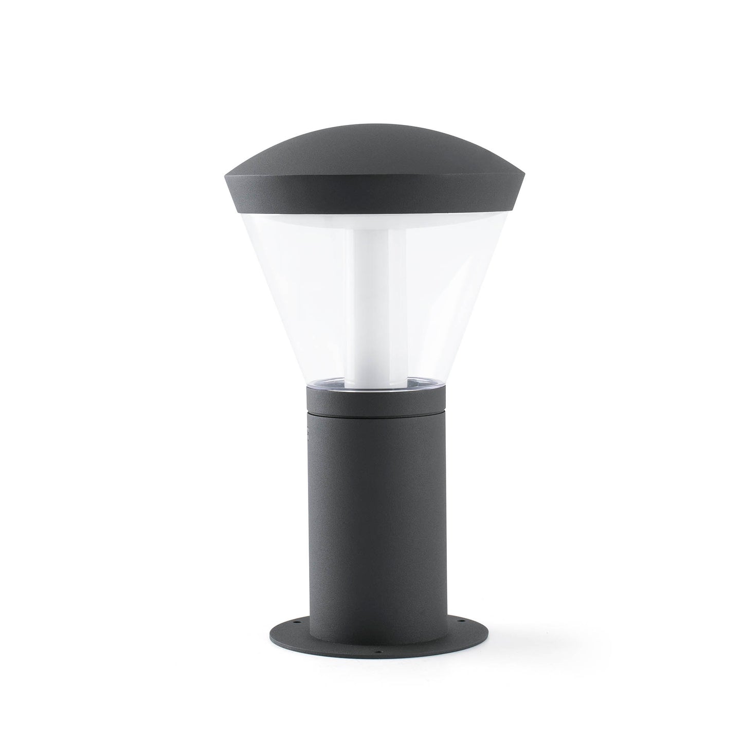 Baliza LED exterior Shelby 330 gris oscuro, faro de aluminio IP65 para jardín y terraza