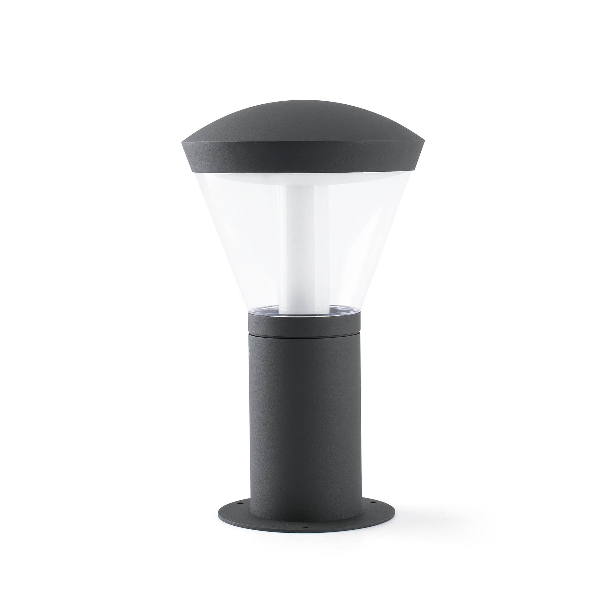 Baliza LED exterior Shelby 330 gris oscuro, faro de aluminio IP65 para jardín y terraza