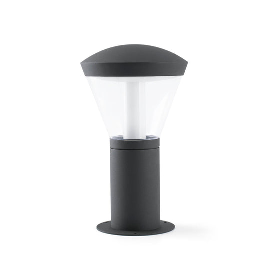 Baliza LED exterior Shelby 330 gris oscuro, faro de aluminio IP65 para jardín y terraza