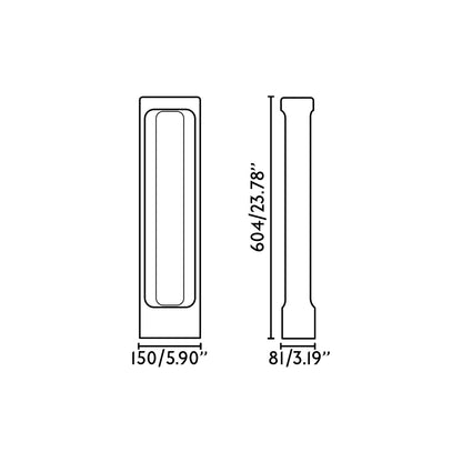 Medidas de la baliza TOTEM 611 Gris 2700K faro exterior LED para jardín y pathway, luminaria de superficie en cemento
