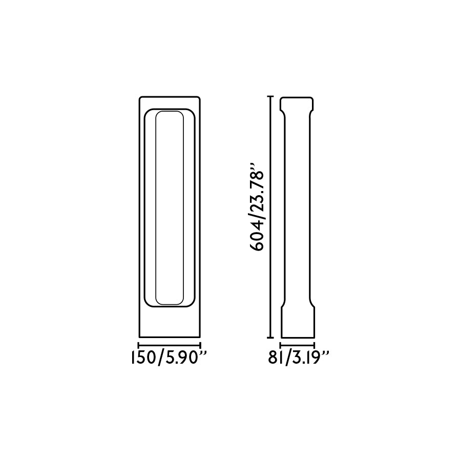 Medidas de la baliza LED exterior TOTEM 611 Gris 2700K FARO, iluminación jardín en cemento IP55 superficie