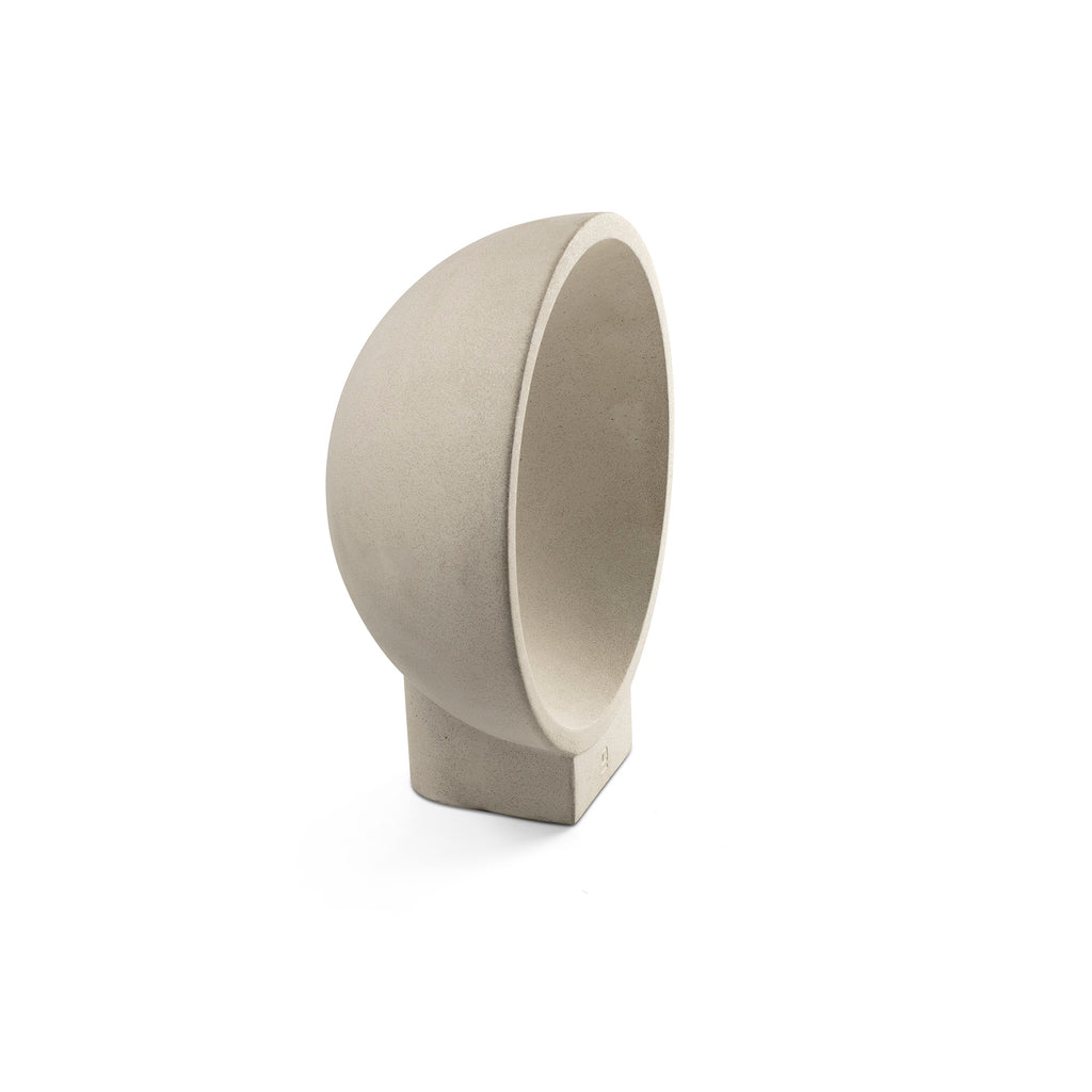 Baliza exterior GAIA Beige de FARO modelo 75564, luminaria LED para jardín en cemento con diseño orgánico, IP55 impermeable