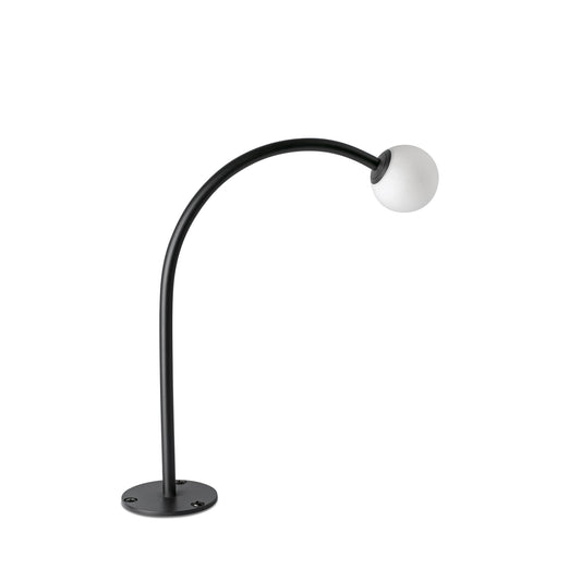 Baliza exterior CUCA 300 negra 24V faro LED COB serie 75580 de acero inoxidable con cristal opal para iluminación de jardín minimalista IP65