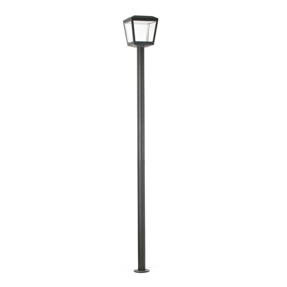 Farola PLAZA LED gris oscuro para exteriores, modelo 75607-110, luminaria de superficie en aluminio y policarbonato ideal para jardín y terraza